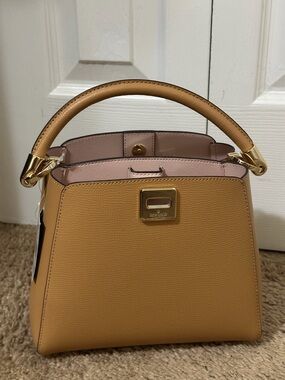 kate spade Mustard Yellow Top-Handle Satchel with Pink Interior
